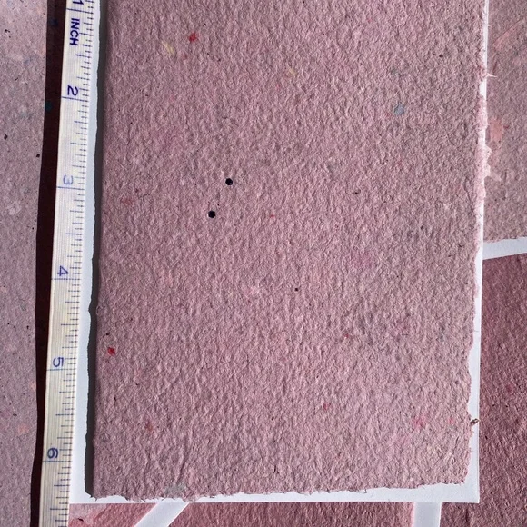 Recycled Paper Notecards Artisanal pink purple 10 + 11 envelopes - Picture 4 of 15